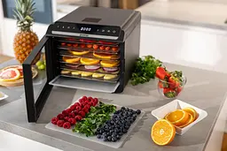 Сушарка для продуктів Gorenje 580 Вт піддонів 6 x 1.5 см дисплей пластик+метал чорний - мініатюра 10