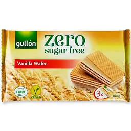 Вафлі Gullon Diet Nature без цукру з ванільною начинкою 180 г (8410376059380)