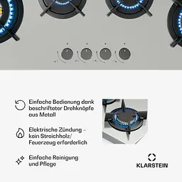 Газова варильна поверхня Klarstein Goldflame 4 Slim (10046473) - мініатюра 4