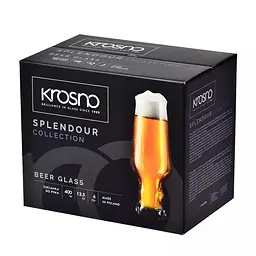 Набір келихів для пива Krosno Splendour, скло, 400 мл, 6 шт. (788616) - мініатюра 3