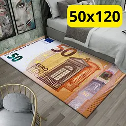 Стильний та зносостійкий килим для дому та офісу "50 EURO" 50х120 KT7001763