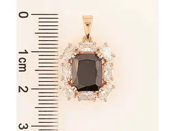 Кулон XUPING Позолота 18K «Чорний фіаніт в обрамленні цирконію» для ланцюжка до 5мм (262198) - мініатюра 2