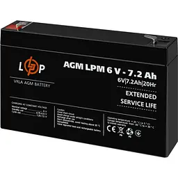 Акумулятор LogicPower AGM 6V (6V/7.2Ah/43.2Wh) (3859) [109176]