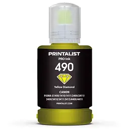 Чорнило PRINTALIST GI-490 для Canon G1400/G2400/G3400 140г Yellow водорозчинне (PL490Y)