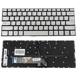 Клавіатура для ноутбука LENOVO (IdeaPad: S740-14IIL) rus сріблястий без фрейма підсвічування клавіш
