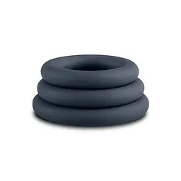 Набір ерекційних кілець Boners 3-Piece Cock Ring Set, 3 шт (сірий) - мініатюра 3