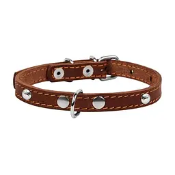 Нашийник Collar одинарний з прикрасами, 27-35х1,4 см, коричневий - мініатюра 2
