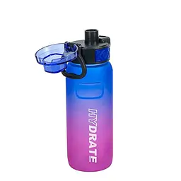 Пляшка для води 2501-SPBlue-Violet з поильником та кнопкою, 800 мл