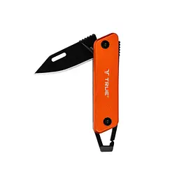Розкладний туристичний ніж True Utility Modern Keychain Knife Чорний-Помаранчевий - мініатюра 3