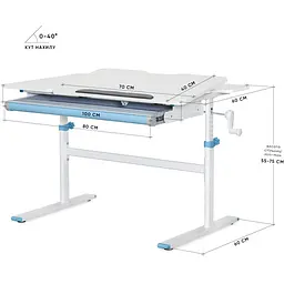 Дитячий стіл Evo-kids TH-220 Blue (TH-220 W/BL) - мініатюра 2