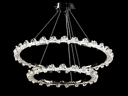 Люстра стельова LED Splendid Ray L115/600+400/2, хром/білий, 2 лампи, регульована висота, сучасний стиль для дому - мініатюра 4