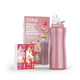 Стартовий набір пляшка з кришкою Cirkul Rose Gold з двома смаковими картриджами Полуниця та Маракуя 946 мл