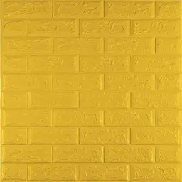 3D панель Sticker Wall самоклеюча 700x770x5мм цегла Жовта 010-5 SW-00000146