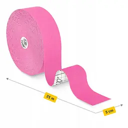 Стрічка кінезіологічна (кінезіо тейп) 4FIZJO 5 см x 31 м Sky Pink (P-5905973405553) - мініатюра 6