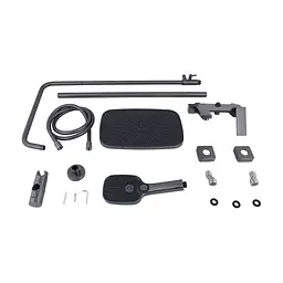 Душова система універсальна Qtap Gemini на три споживача (з виливом) QTGEM111GMB45688 Gunmetal Black PVD, Шліфований чорний хром - мініатюра 8
