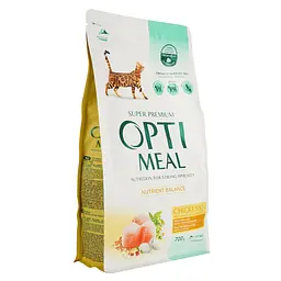 Сухий корм для дорослих котів Optimeal курка 0.7 кг (B1811202) - мініатюра 3