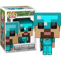 Фігурка Funko Pop Minecraft Steve in Diamond Armor Майнкрафт Стів в Алмазній броні 10см MC 322