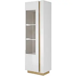 Вітрина висока Lagom Глосс (Arco) білий/дуб (без підсвітки) 60x40x194 см - мініатюра 2