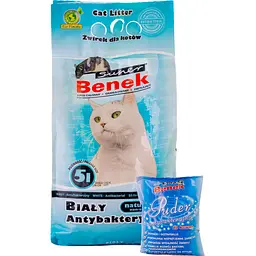 Наповнювач для котячих туалетів бентонітовий Super Benek Супер Бенек з додатковим пакетом антибактеріального засобу 5 л 