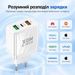 Зарядний пристрій XON PowerCharge 45W (PD25) USB Type-C (PCWA045025A2С1W 6082) Білий - мініатюра 5