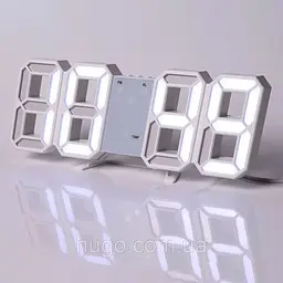 Настільний цифровий LED-годинник / White