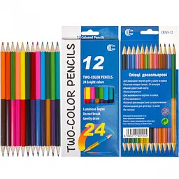 Олівці 12шт / 24 кольори "Two-color" "С"