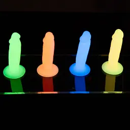 Набір фалоімітаторів Addiction Silly Willy Glow in the Dark, 4 кольори, 12 шт, 8.4 см - мініатюра 2