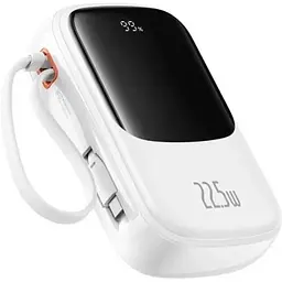 Зовнішній акумулятор Baseus Qpow Pro+ 20000mAh 22.5W із вбудованим кабелем USB-C білий P10067103213-00 - мініатюра 3