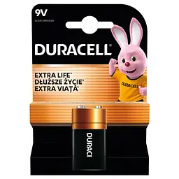 Батарейка Duracell 9V лужна 1шт. в упаковці (5000394066267 / 81483681) - мініатюра 2