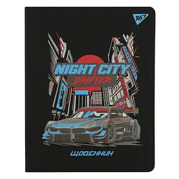 Щоденник шкільний YES PU твердий Night city drifter A5 Різнокольоровий 40 аркушів (911609)