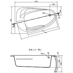 Ванна акрилова Cersanit Joanna New 150x95 L - мініатюра 3