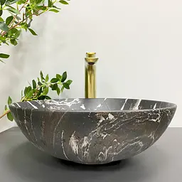 Умивальник VBI Amalfi black onyx matt накладний VBI-013403, Чорний матовий - мініатюра 4