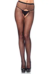 Колготки - Leg Avenue Crotchless Fishnet Pantyhose Black One Size