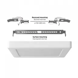 LED світильник квадратний VIDEX DL6S 12W 3000K-4000K-6500K White - мініатюра 4