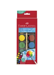 Фарби акварельні 12 кол. FABER CASTELL D30 мм з пензликом (125018)