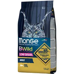 Сухий корм для кішок Monge Cat Bwild Low Grain з м'ясом зайця 1.5 кг (8009470012003)