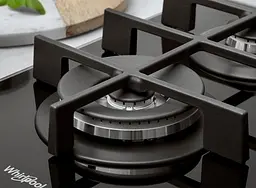 Варильна поверхня Whirlpool газова на склі, 60см, чавун, конфорка з подвійним рядом полум'я, чорний - мініатюра 5