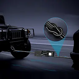 Кабель ColorWay USB - Apple Lightning (metal spring) 2.4А 1 м Black - мініатюра 6