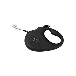 Повідець-рулетка Collar для собак, розмір S, 15 кг, 5 м, світловідбивна стрічка, чорний - мініатюра 2