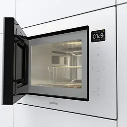Мікрохвильова піч Gorenje вбудовувана 25л 900Вт гриль дисплей приготування на кількох рівнях білий - мініатюра 4
