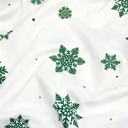 Наволочка Cosas Snowflakes evergreen фланелева 50х70 см біло-зелена (Flannel_SnowflakesEvergreen_50x70) - мініатюра 3