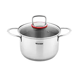 Каструля з кришкою Gipfel Werner Como GP-50170 20 см 3.6 л срібляста