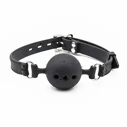Силіконовий кляп для BDSM Чорний K0765-1 - мініатюра 3
