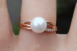 Кільце Xuping Jewelry з перлами 7 мм р 20 золотисте - мініатюра 3