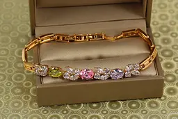 Браслет Xuping Jewelry Зіркопад з різнокольоровими 17,5 см золотистий