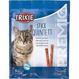 Ласощі для котів Trixie Premio Stick Quintett палички з лососем та фореллю 5 г 5 шт.