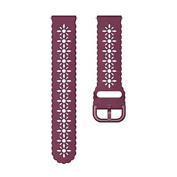 Ремінець Flower для Samsung Gear Sport - темно-червоний ширина кріплення 20мм силікон Watchbands (W32-7WB23876111) - мініатюра 3