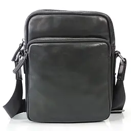 Сумка чоловіча шкіряна чорна Tiding Bag 168A - мініатюра 5