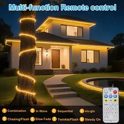 LED гірлянда із сонячною батареєю 10 м (тепле біле світло) - мініатюра 4
