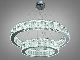 Підвісна LED люстра Diasha 585/800+500HR хром 135 Вт пульт 23 м2 - мініатюра 2